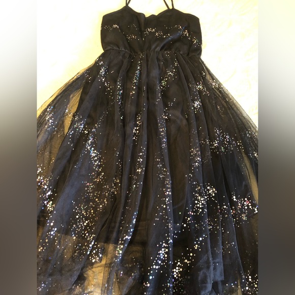 NWT Dress; Colorful Sequins; Spaghetti Straps; Asymmetrical Hemline; Fully Lined - Picture 10 of 14